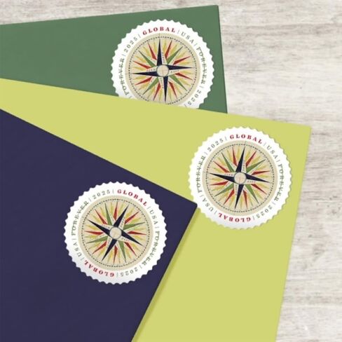 1794 Compass Rose 2025 (ورقة من 10) Global International First Sky Postage Stamps in Saudi Arabia