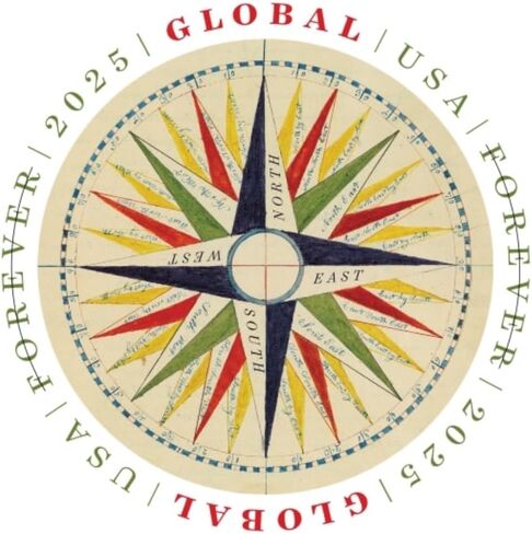 1794 Compass Rose 2025 (ورقة من 10) Global International First Sky Postage Stamps in Saudi Arabia