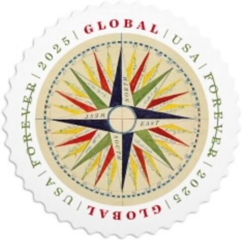 1794 Compass Rose 2025 (ورقة من 10) Global International First Sky Postage Stamps in Saudi Arabia