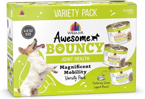 Weruva Awesome Bouncy Wet Dog Food, Magnificent Mobility Variety Pack, 14oz Can (Pack of 9) in Saudi Arabia