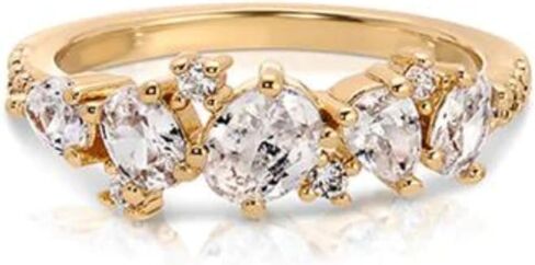 Ettika 18k Gold Plated Ring for Women. Statement Crystal Cluster Ring. Fashion Jewelry Clear Crystals in Saudi Arabia