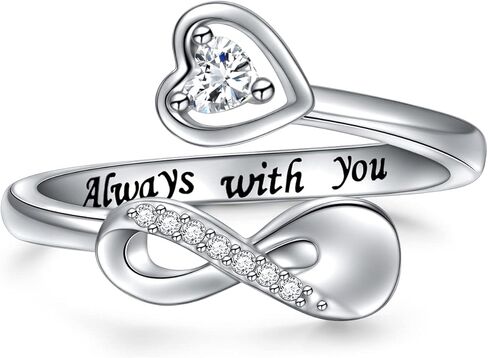 Cremation Ring for Ashes - Sterling Silver Infinity Mini Urn Ring Heart Shape Hold Loved Ones Ashes Always With You Keepsake Locket Rings for Human/Pet Ash Memorial Jewelry for Women in Saudi Arabia