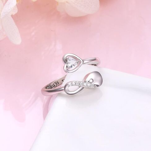 Cremation Ring for Ashes - Sterling Silver Infinity Mini Urn Ring Heart Shape Hold Loved Ones Ashes Always With You Keepsake Locket Rings for Human/Pet Ash Memorial Jewelry for Women in Saudi Arabia