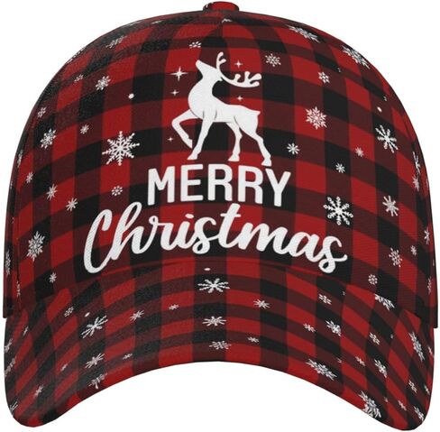 Funny Christmas Plaid Pattern Trucker Hat for Women Men Xmas Holiday Baseball Cap Adjustable Running Travel Hats in Saudi Arabia