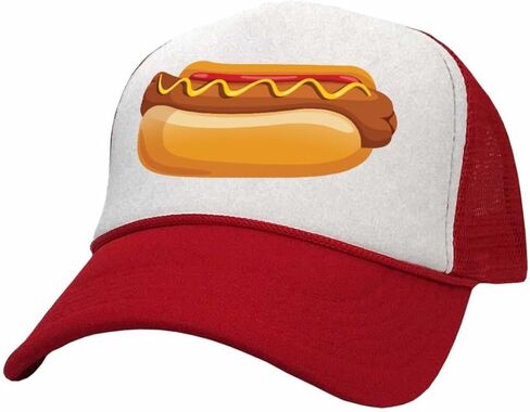 Hilarious Hot Dog Adjustable Mesh Trucker Hat Funny Food Comedy Baseball Cap for Men and Women Perfect White Elephant Gift in Saudi Arabia