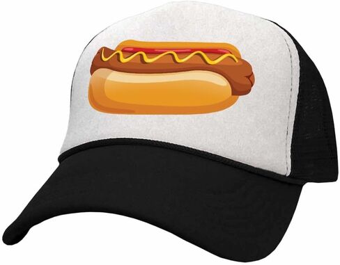 Hilarious Hot Dog Adjustable Mesh Trucker Hat Funny Food Comedy Baseball Cap for Men and Women Perfect White Elephant Gift in Saudi Arabia