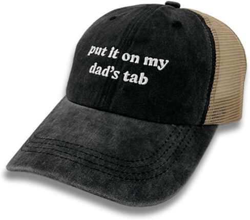 Women Men Embroidery Washed Denim Grid Baseball caps dad mom American Flag hat Truck Funny Gift Visor in Saudi Arabia