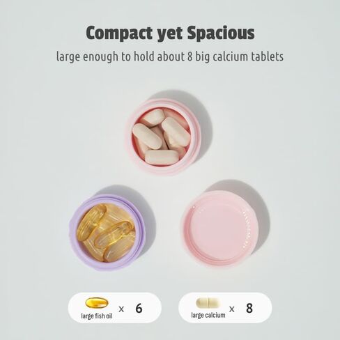 4pc Small Discreet Pill Organizer for Purse & Pocket, Cute Macaron Shaped Pill Case, Lightweight Daily Vitamin Box, Funny Airtight Moistureproof Medicine Container in Saudi Arabia
