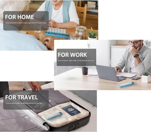Pill Dispenser with Alarm Medication Alert Smart Pill Organizer with Alarm 7-Day Weekly Case with Auto-Learning Habit Sensor, LCD Status Icons, Rechargeable, Portable in Saudi Arabia