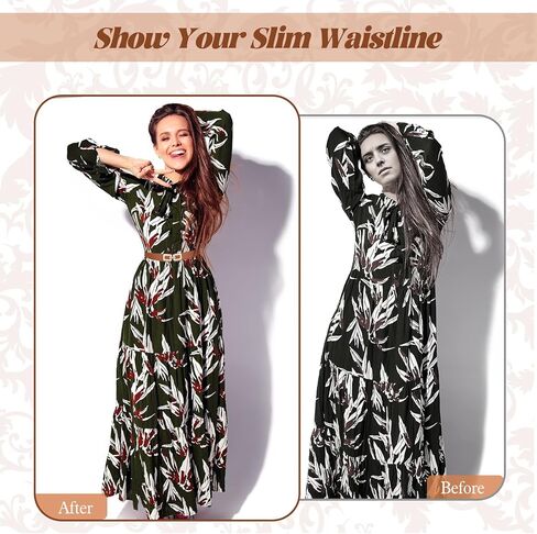 2 Pack Skinny Elastic Waist Belt Gold Metal Buckle Stretchy Thin Belt Retro Stretchy Belts for Women Jeans Dresses in Saudi Arabia