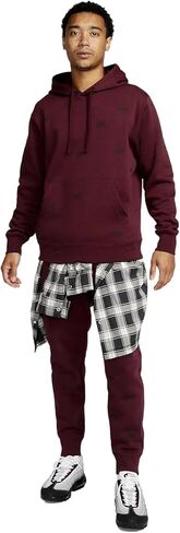 Nike Club AOP Mens Hoodie (FB7434-681, Maroon) in Saudi Arabia