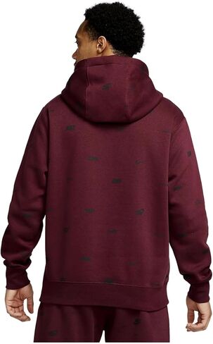 Nike Club AOP Mens Hoodie (FB7434-681, Maroon) in Saudi Arabia