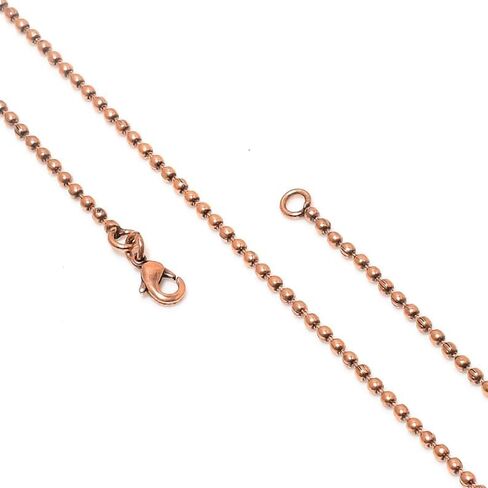 Copper Ball Bead Chain Necklace for Men and Women, 16 to 30 Inch Adjustable Length with Lobster Clasp in Saudi Arabia