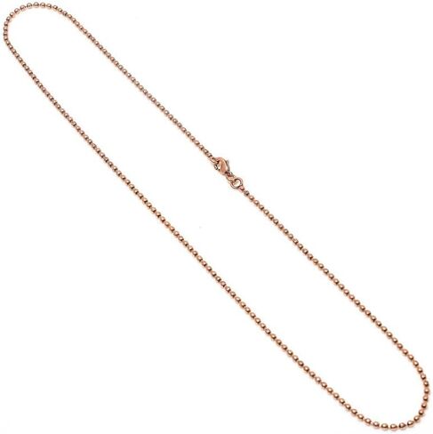 Copper Ball Bead Chain Necklace for Men and Women, 16 to 30 Inch Adjustable Length with Lobster Clasp in Saudi Arabia