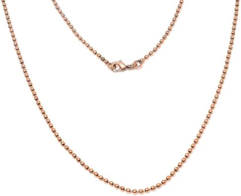 Copper Ball Bead Chain Necklace for Men and Women, 16 to 30 Inch Adjustable Length with Lobster Clasp in Saudi Arabia