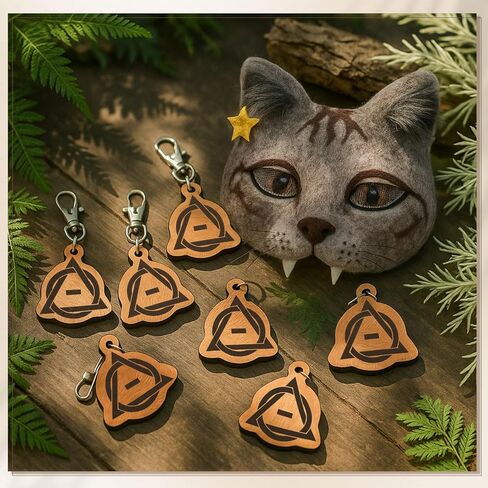 Chunful 6 Pcs Therian Keychains Wooden Therian Pride Symbol Keychains Pendant for Stuff Gifts Cosplay Accessory Party Decorations Supplies in Saudi Arabia