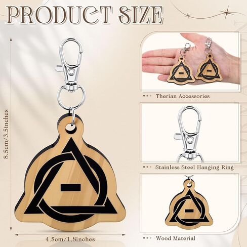 Chunful 6 Pcs Therian Keychains Wooden Therian Pride Symbol Keychains Pendant for Stuff Gifts Cosplay Accessory Party Decorations Supplies in Saudi Arabia