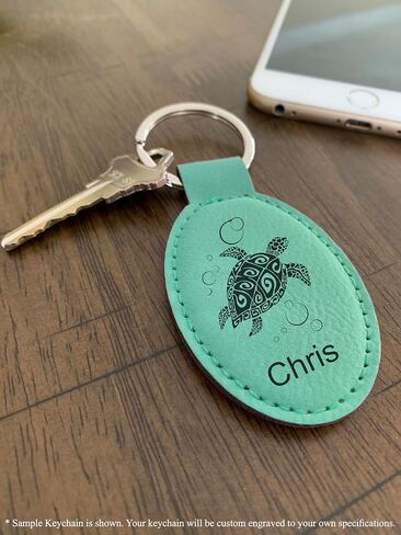 LaserGram Oval Keychain, Star of David, Personalized Engraving Included in Saudi Arabia