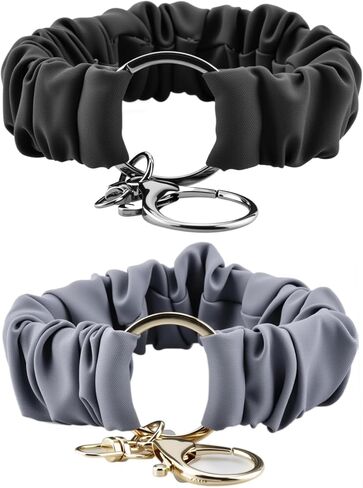 Bracelet Keychain, Stretchy Wristlet Key Chain for Car Keys with Metal Holder Clip, Cute Scrunchie Wristband in Saudi Arabia