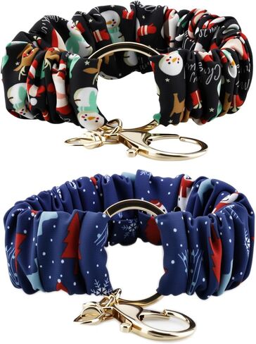 Bracelet Keychain, Stretchy Wristlet Key Chain for Car Keys with Metal Holder Clip, Cute Scrunchie Wristband in Saudi Arabia
