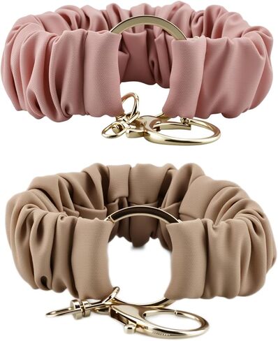 Bracelet Keychain, Stretchy Wristlet Key Chain for Car Keys with Metal Holder Clip, Cute Scrunchie Wristband in Saudi Arabia