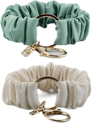 Bracelet Keychain, Stretchy Wristlet Key Chain for Car Keys with Metal Holder Clip, Cute Scrunchie Wristband in Saudi Arabia