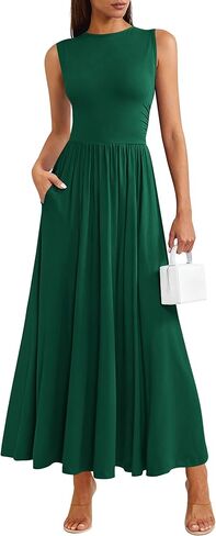 PRETTYGARDEN Summer Maxi Dresses for Women 2026 Sleeveless A Line Flowy Long Casual Sundress Wedding Guest Fashion Clothing in Saudi Arabia