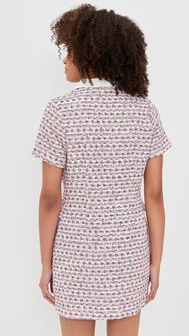 endless rose Women's Multi Tweed Collared Short Sleeve Dress in Saudi Arabia