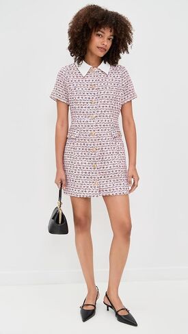 endless rose Women's Multi Tweed Collared Short Sleeve Dress in Saudi Arabia