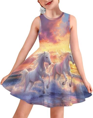 Girls Dresses Summer Sleeveless Dress Cute Toddler Girl Dress 3-16 in Saudi Arabia