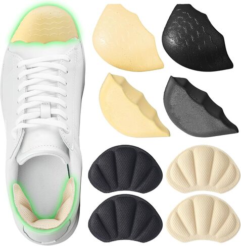 Cuffbow 8pcs Shoe Filler and Heel Pad Set Toe Cushion Fillers for Too Big Shoes Heel Cushions for Women Toe Inserts Size Reducer Make Shoes Fit in Saudi Arabia