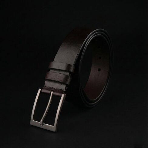 Thicken 1.5" Full Grain Leather Mens Belt & Key Chain Combo | Heavy Duty Everyday Carry | Gift Box Packed in Saudi Arabia