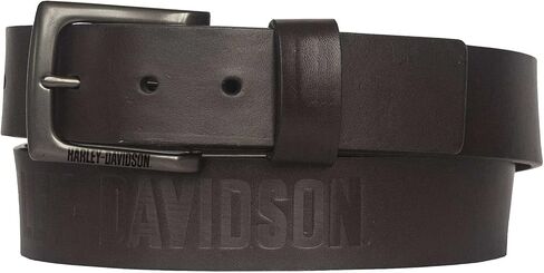 Harley-Davidson Men's Vintage Race Genuine Brown Leather Belt - Antique Nickel in Saudi Arabia