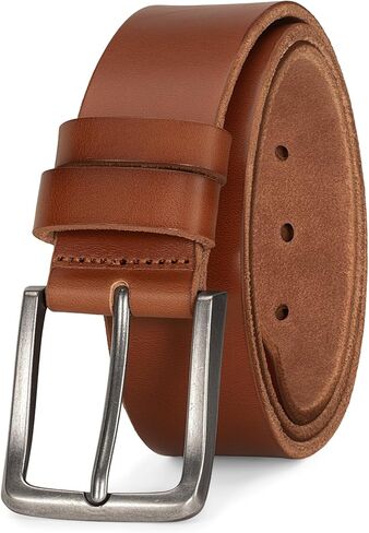 Men's Genuine Leather Belt - 1.5 Inch Casual & Work Belt with Metal Buckle in Saudi Arabia