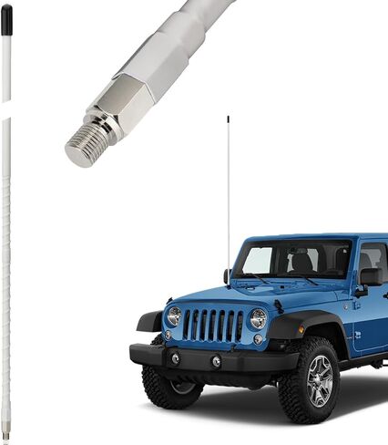 CB Radio Antenna 27MHz Whip Fiberglass CB Antenna Kit 1000 Watt High Gain Long Range White 2’ Foot Car Mobile Radio Handheld CB Radio in Kuwait