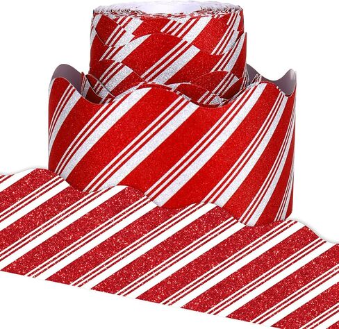 Whaline 65.6Ft Christmas Glitter Bulletin Board Border Glitter Red Green Dots Die Cut Trim Border Roll for Xmas Winter Classroom Home Party Supplies in Saudi Arabia