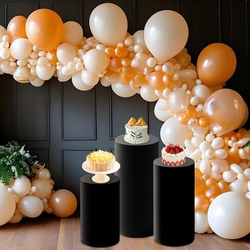 Cylinder Stand Covers for Party, Set of 3 Cylinder Pedestal Covers, Spandex Cylinders Stand Cover for Wedding or Birthday Event Decor - Only Contains Cylinders Cover in Saudi Arabia