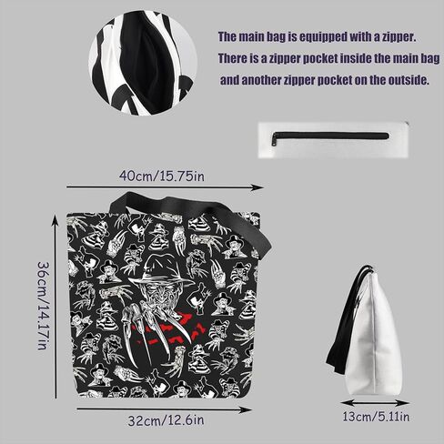 VAMSII Horror Movie Character Tote Bag Series Killer Merch Horror Night Horror Fans Gift in Saudi Arabia