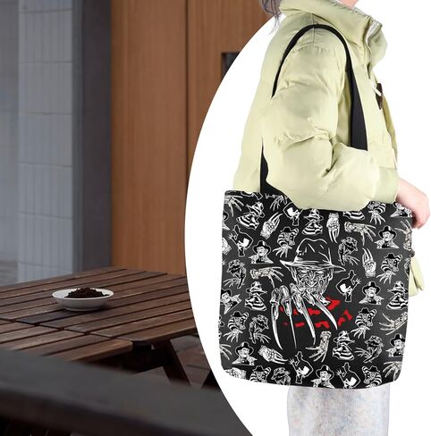 VAMSII Horror Movie Character Tote Bag Series Killer Merch Horror Night Horror Fans Gift in Saudi Arabia