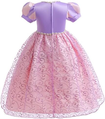 Princess Rapunzel Costume for Girls Halloween Christmas Dress Up Birthday Party Outfits Pink with Accessories for 3T-13 in Saudi Arabia