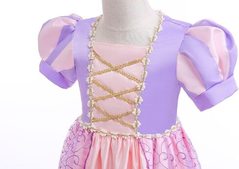 Princess Rapunzel Costume for Girls Halloween Christmas Dress Up Birthday Party Outfits Pink with Accessories for 3T-13 in Saudi Arabia