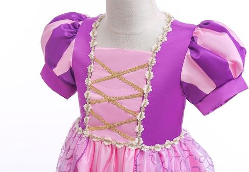 Princess Rapunzel Costume for Girls Halloween Christmas Dress Up Birthday Party Outfits with Accessories for 3T-13 in Saudi Arabia