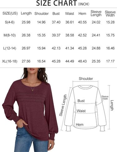 Womens Tops Blouses Dressy Casual Business Long Sleeve Crew Neck Tunic Loose Fit Trendy Outfits Fashion Clothes in Saudi Arabia