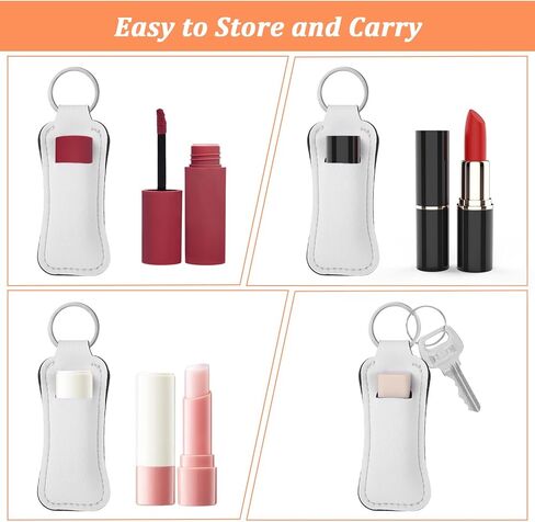 MAQUITA 60 Pcs Sublimation lipstick holder Blank Neoprene Lipstick Holder Keychain Blanks Heat Transfer Keychain for Women DIY Key Ring Travel Supplies in Kuwait