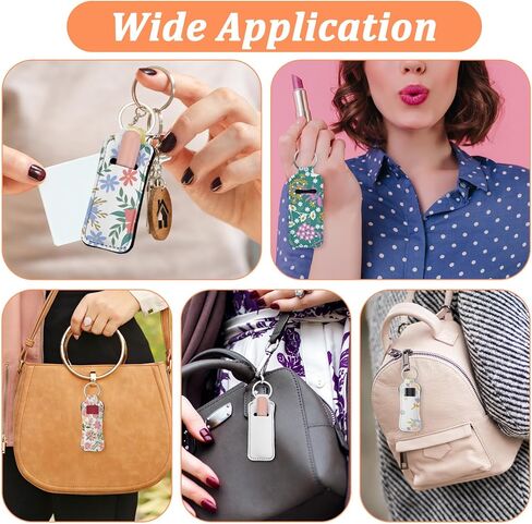 MAQUITA 60 Pcs Sublimation lipstick holder Blank Neoprene Lipstick Holder Keychain Blanks Heat Transfer Keychain for Women DIY Key Ring Travel Supplies in Kuwait