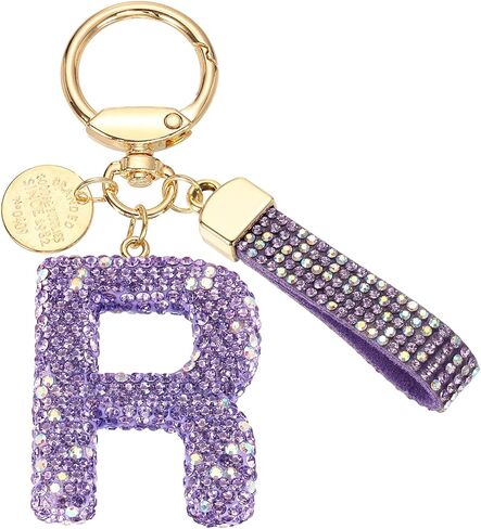 PATIKIL Initial Letter Keychain, Gift Bling Letter- Key Chain Alphabet Keyring Handbag Accessories in Saudi Arabia