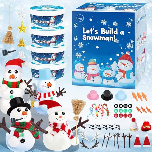 18 Pack Christmas Craft, DIY Snowman kit,Christmas Crafts for Kids,Creative Children Air Dry Modeling Clay,Build a Snowman kit，for Christmas Events，Christmas Game，Toys & Festivals. in Kuwait