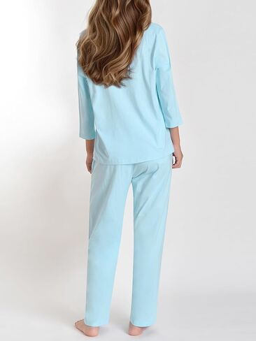 Women's Petite 3/4 Sleeve Pajamas Set Petite Length Cotton Pjs in Saudi Arabia