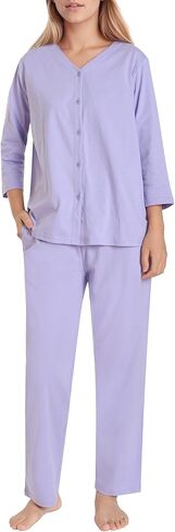Women's Petite 3/4 Sleeve Pajamas Set Petite Length Cotton Pjs in Saudi Arabia