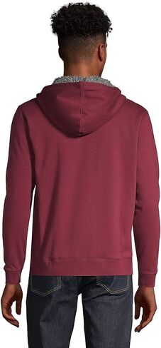 Lands' End Men s Serious Sweats Full Zip Sherpa Hoodie Rich Burgundy Regular Large in Saudi Arabia